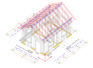 Moduł konstrukcja dachu – geometria pomocnicza w kolorze