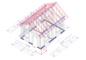 Moduł konstrukcja dachu – geometria pomocnicza w kolorze szarym