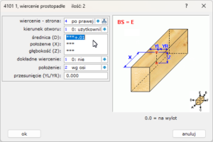 Edycja wierceń - metoda przyrostowa