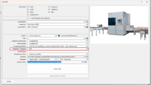 Generowanie pliku maszynowego z informację o materiale elementów