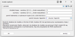 Środek ciężkości - definicja parametrów