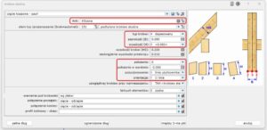 Krokiew ukośna - ustawienie parametry
