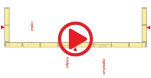 Film – Punkty wodno - kanalizacyjne wstawienie na rzuci kondygnacji wstawianie front/tył