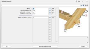 Zamek galicyjski - parametry obróbek w krokwiach