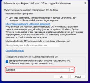 Monitory 4K - systemowe ustawienia skalowania aplikacji